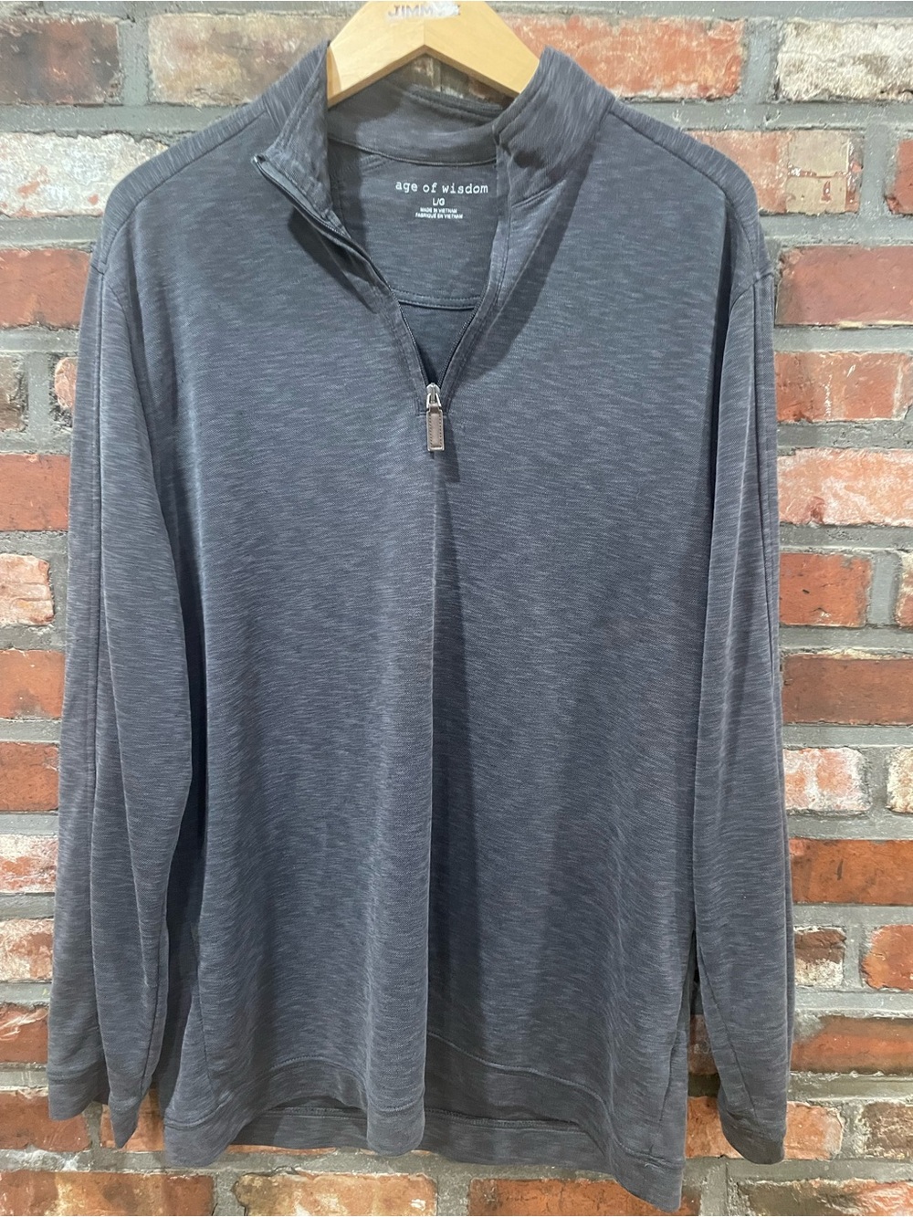 Age of Wisdom Men's Charcoal Half-Zip Pullover Sweater